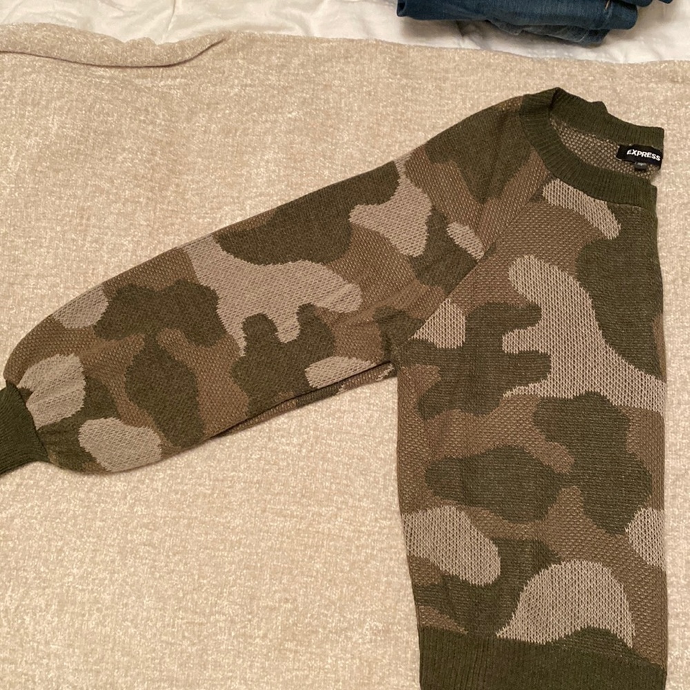 Express camo sweater